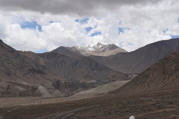 Fototapeta na wymiar landscape with snow in nubra valley leh ladakh