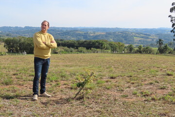 Fototapeta premium person in the field