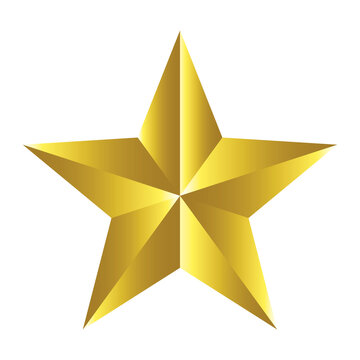 Golden vector star. 3d illustration icon.