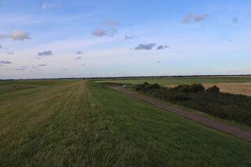 Obraz premium Rural landscape in South Denmark on a beautiful late evening in summer