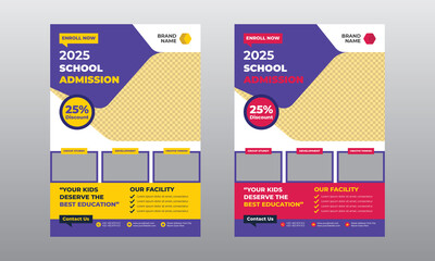 Kids school education admission flyer template