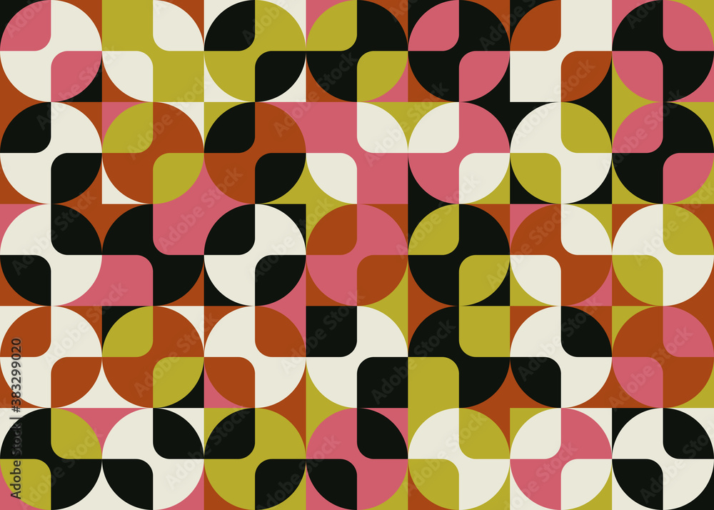 Poster seamless abstract vector pattern design with geometric repetitive shapes tiles