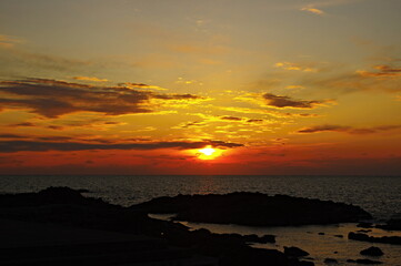 岬の夕陽