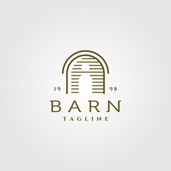 line art barn logo vector illustration design © linimasa