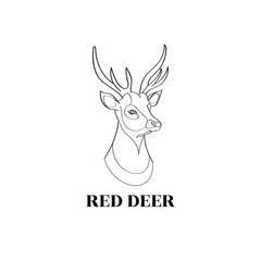 Deer logo template. Deer icon on a white background. Vector EPS10
