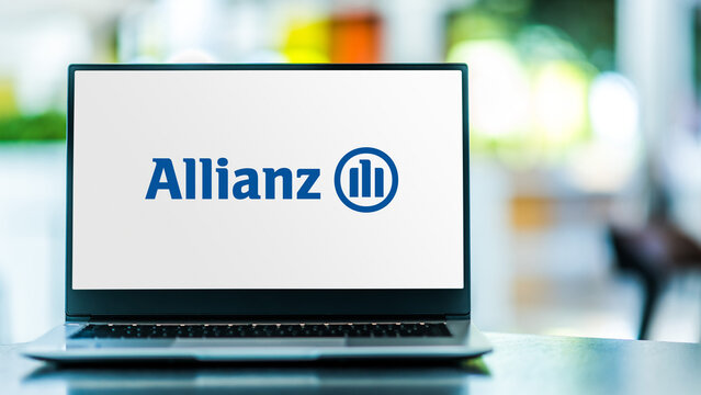 Laptop Computer Displaying Logo Of Allianz SE