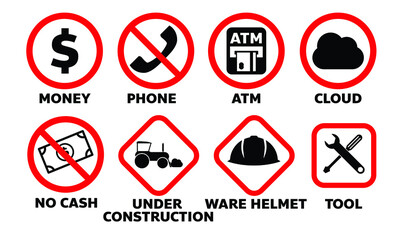 set of traffic sign illustration