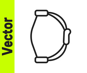 Black line Bow toy icon isolated on white background. Vector.