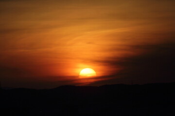 the beautiful and colorful sunrise at dawn

