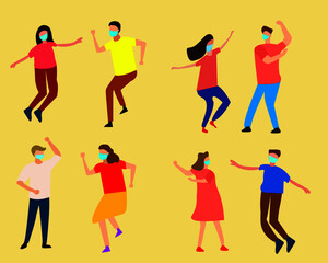 couple dance set with different moves