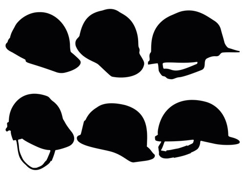 Protective helmet for construction work. Vector image.