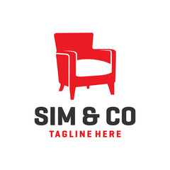 Fototapeta premium chair furniture logo design