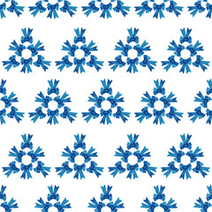 Christmas seamless pattern, pattern collected from blue shiny bows.