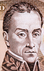 Simon Bolivar Portrait from Colombia 2000 Pesos Oro 1992 Banknotes. Slave family liberation scene,