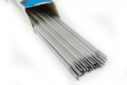 Welding electrodes on a white background