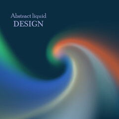 Silk and smooth flow wave poster design. Color waves, liquid style lines and shapes in black color background. Vector Illustration For Wallpaper, Banner, Background, Card, Book.