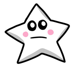 Cartoon Stylized White Star