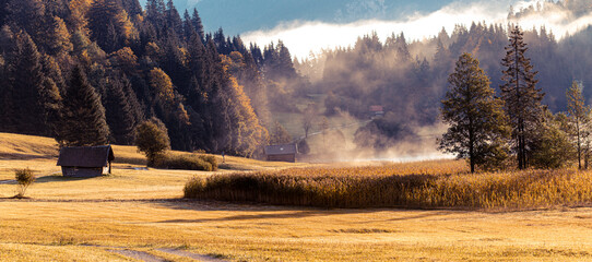 wie gemalt - Nebelstimmung Herbst, Geroldsee
