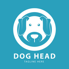 Cute Dog head logo circles design template