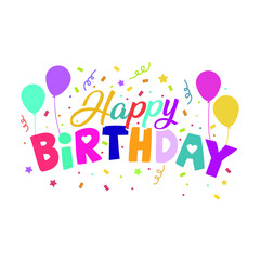 Happy birthday gretting card with ballons