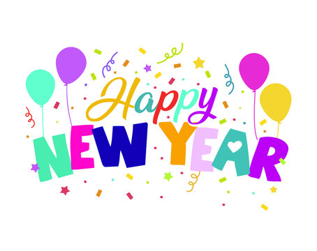 Happy New year card. Cute design