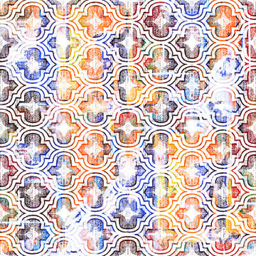 Geometric texture pattern with watercolor effect
