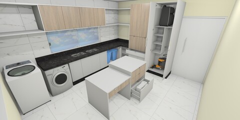 Fototapeta na wymiar interior of modern kitchen
