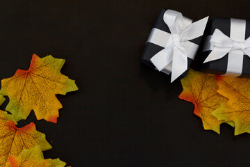 Mock-up online sales day with black paper background