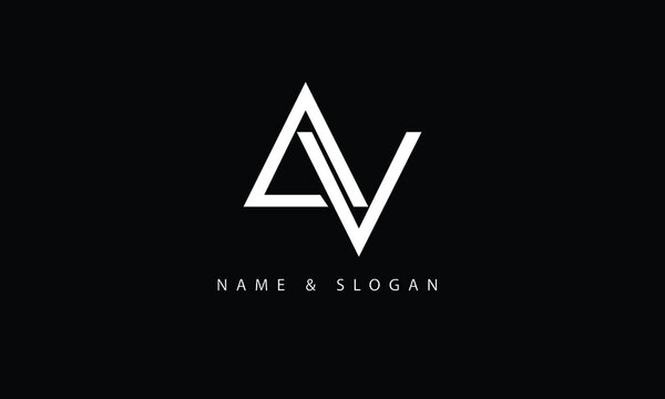 AV, VA, A, V abstract letters logo monogram