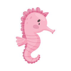 Seahorse as Sea Animal Floating Underwater Vector Illustration