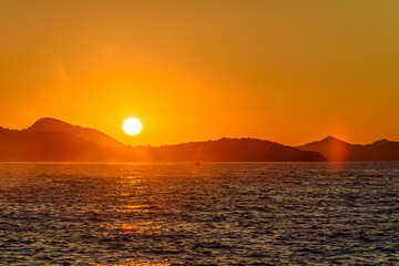 Sunset over Adriatic sea