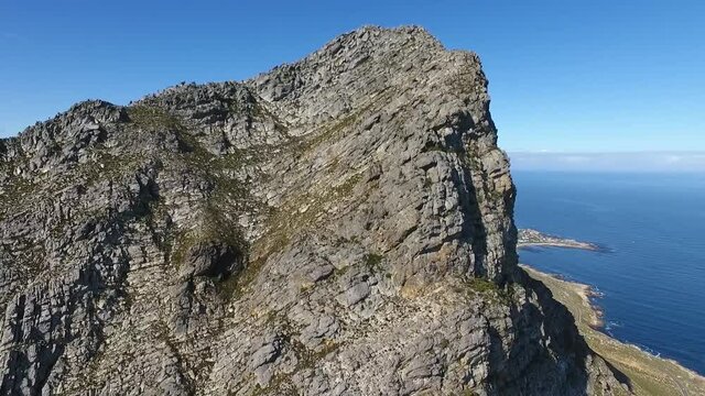 4K drone footage aerial mountain pan out