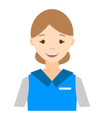 Bank manager avatar. Woman consultant in uniform. Isolated on white background. Vector illustration.