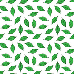 beautiful abstract green leaves ornament seamless pattern, elegance nature background template material vector