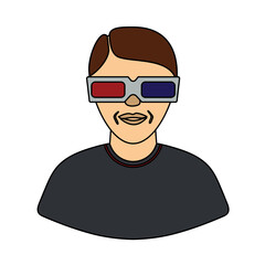 Man With 3d Glasses Icon