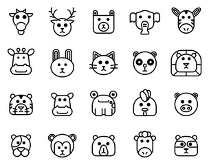 Simple set of animal on white background.