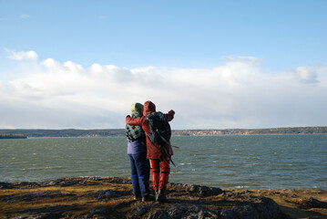 view hiking, windy sea