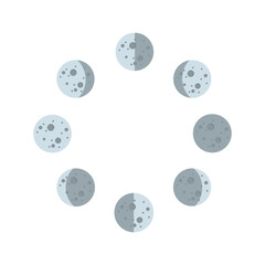 Moon phases icon in flat style isolated on white background. Astronomy icon. Vector stock