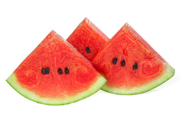 sliced fresh watermelon isolated on white background
