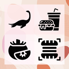 Simple set of knife related filled icons