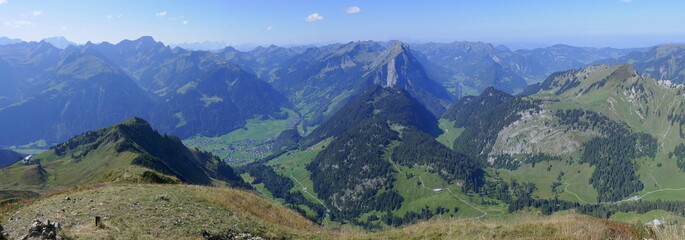 Naklejka na ściany i meble Panoramablick vom Diedamskopf, Bregenzerwald, Vorarlberg