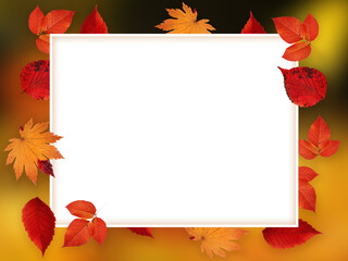 Autumn leaves concept. Ideal for seasonal ads on social network and projects. Falling leaves in autumn. Graphic template background.