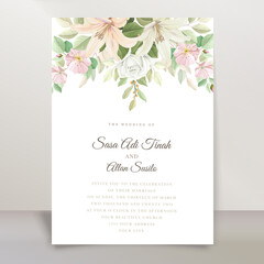 Elegant lily wedding invitation card set