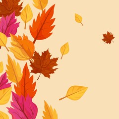 Obraz premium Autumn background with flat leaves
