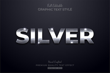 Silver Glow Editable Text Style Effect Premium