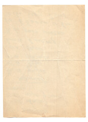 Old vintage rough paper with scratches and stains texture isolated