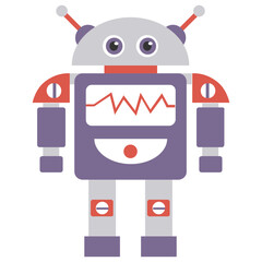 
Robot flat icon design, artificial person 
