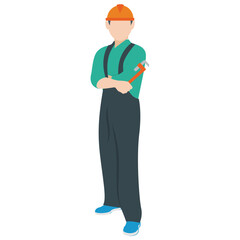 
Flat icon of a  service technician, electrical maintenance 

