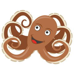 
A naughty octopus with cute smile 
