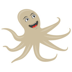 
A naughty octopus with cute smile 
